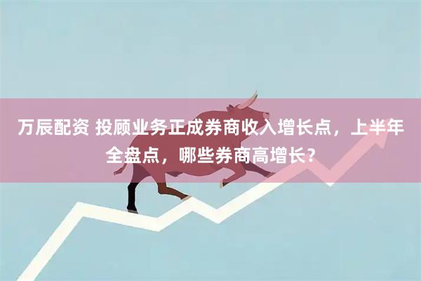 万辰配资 投顾业务正成券商收入增长点，上半年全盘点，哪些券商高增长？